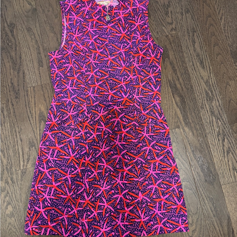 BNWOT Lilly Pulitzer Luxletic Size 6 Pink and Blue Starfish Patterned Dress
